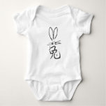 Rabbit With Chinese Character Baby Bodysuit at Zazzle
