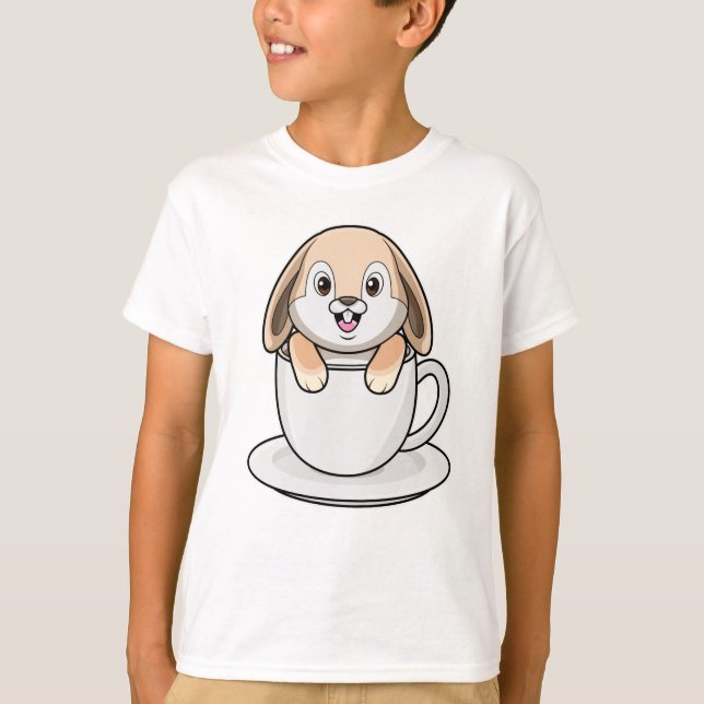 Rabbit with Coffee Cup T-Shirt (Front)
