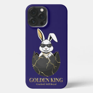 Rabbit with cool glasses, Gold, cracked, royal iPhone 13 Pro Max Case