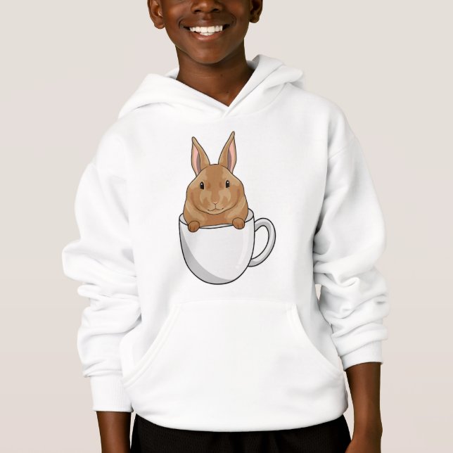 Rabbit with Cup of Coffee Hoodie (Front)