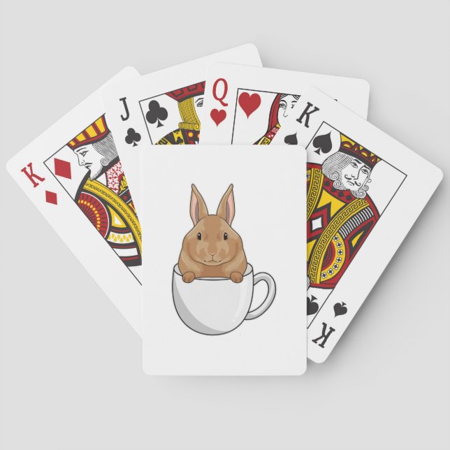 Rabbit with Cup of Coffee Poker Cards (Back)