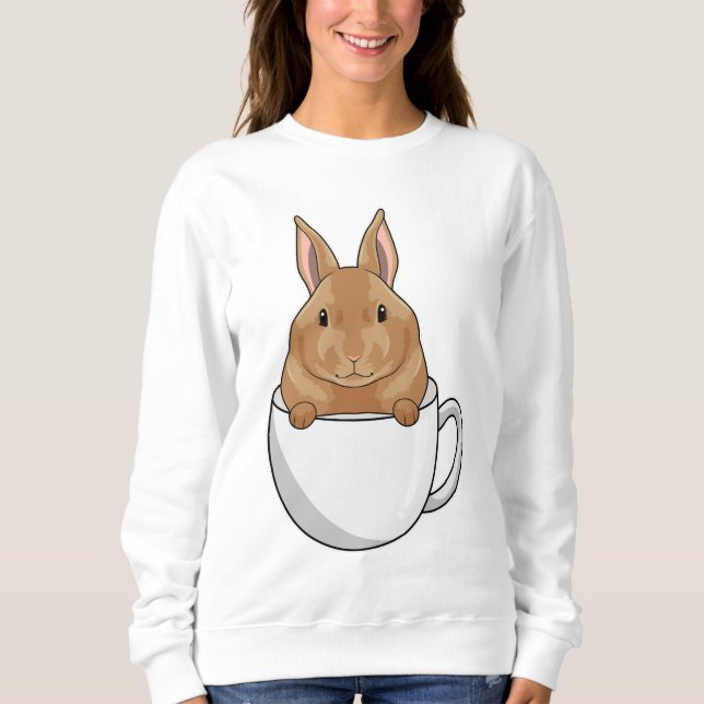 Rabbit with Cup of Coffee Sweatshirt (Front)