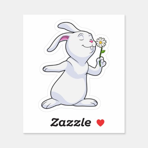 Rabbit with Daisy Sticker