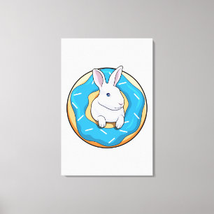 Rabbit with Donut Canvas Print