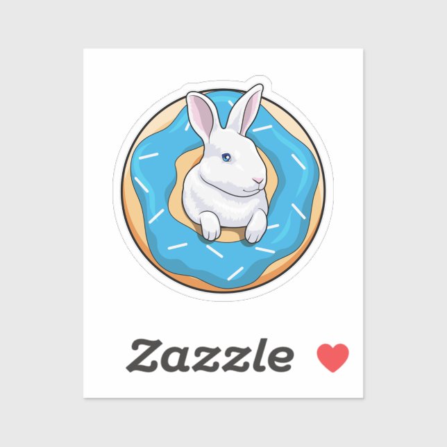 Rabbit with Donut Sticker (Sheet)