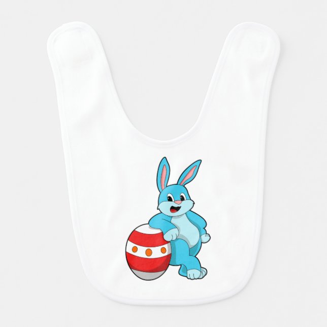 Rabbit with Easter egg Baby Bib (Front)