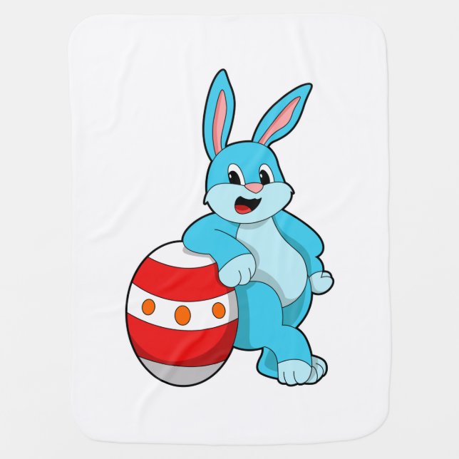 Rabbit with Easter egg Baby Blanket (Front)