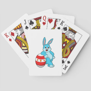 Rabbit with Easter egg Poker Cards