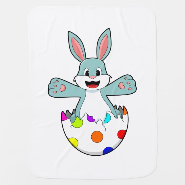 Rabbit with Egg Baby Blanket (Front)