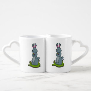 Rabbit with Flowers Coffee Mug Set