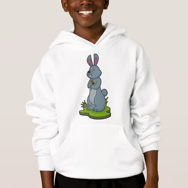 Rabbit with Flowers Hoodie (Front)