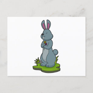 Rabbit with Flowers Postcard