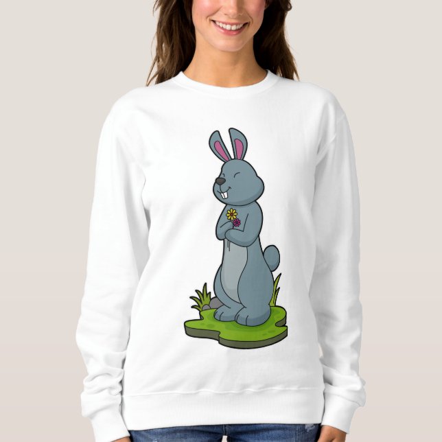 Rabbit with Flowers Sweatshirt (Front)