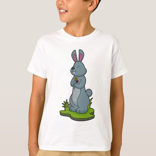 Rabbit with Flowers T-Shirt (Front)