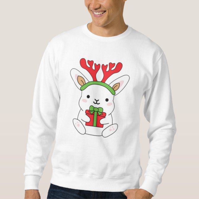 Rabbit With Gift  Sweatshirt (Front)