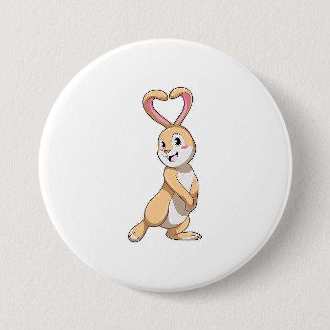 Rabbit with Heart Button (Front)