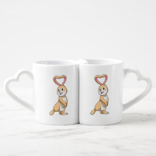 Rabbit with Heart Coffee Mug Set