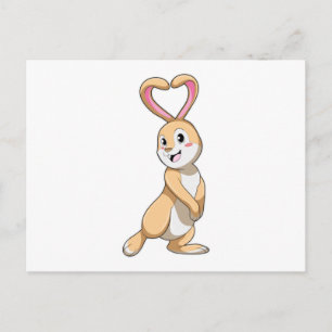 Rabbit with Heart Postcard