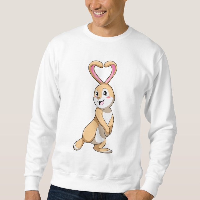 Rabbit with Heart Sweatshirt (Front)