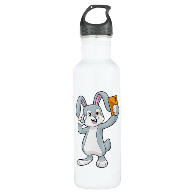 Rabbit with Mobile Stainless Steel Water Bottle (Front)
