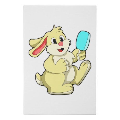 Rabbit with Popsicle Faux Canvas Print