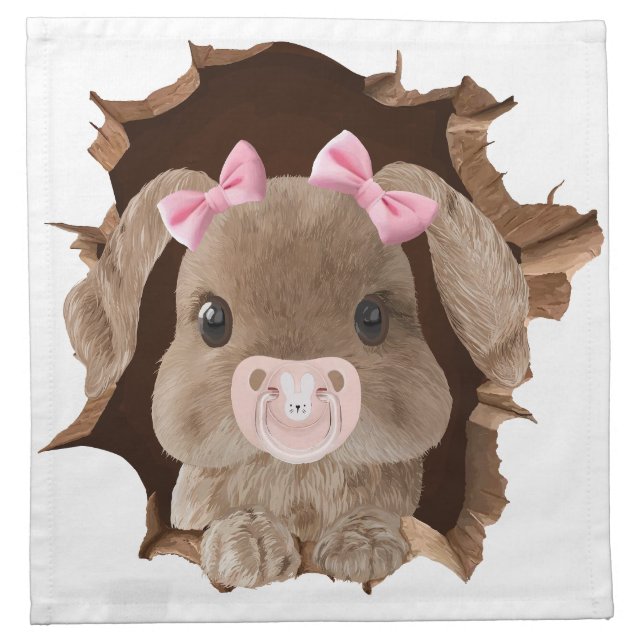 Rabbit with pracible cloth napkin (Front)