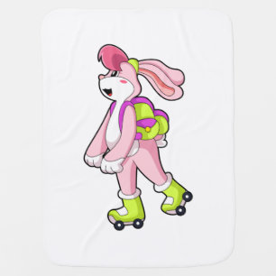 Rabbit with Roller skates Baby Blanket