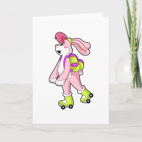 Rabbit with Roller skates Card