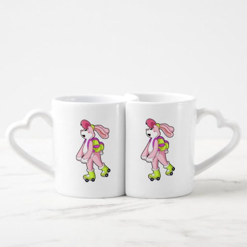 Rabbit with Roller skates Coffee Mug Set