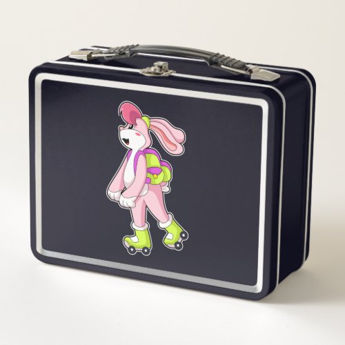 Rabbit with Roller skates Metal Lunch Box