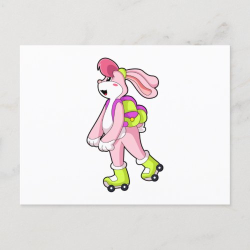Rabbit with Roller skates Postcard