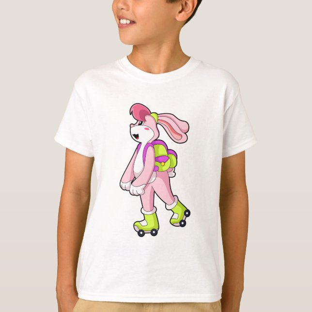 Rabbit with Roller skates T-Shirt (Front)