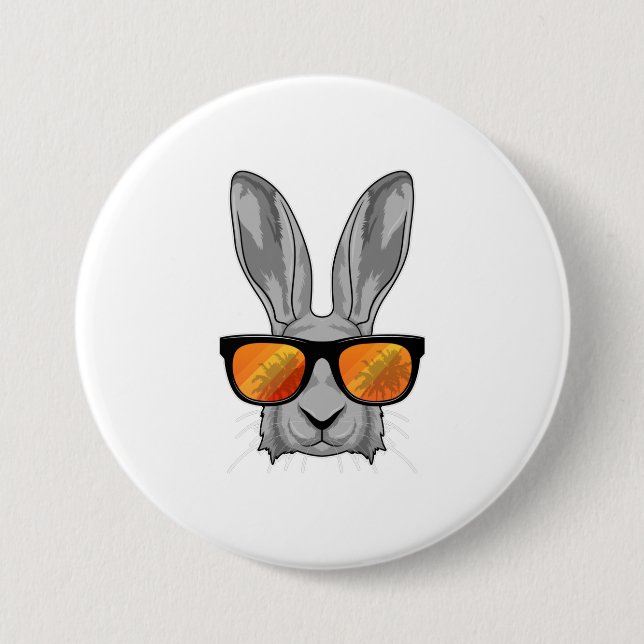 Rabbit with Sunglasses Button (Front)