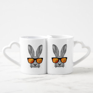Rabbit with Sunglasses Coffee Mug Set
