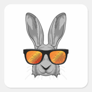 Rabbit with Sunglasses Square Sticker