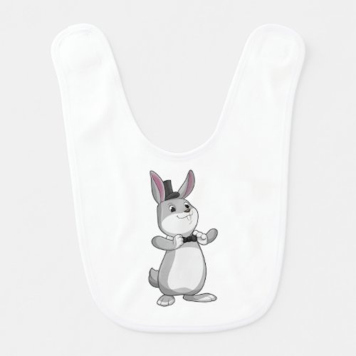 Rabbit with Top hat  Bow tie Baby Bib