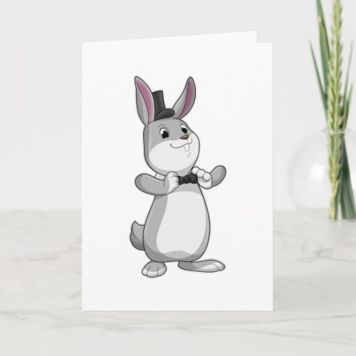 Rabbit with Top hat  Bow tie Card