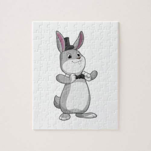 Rabbit with Top hat  Bow tie Jigsaw Puzzle