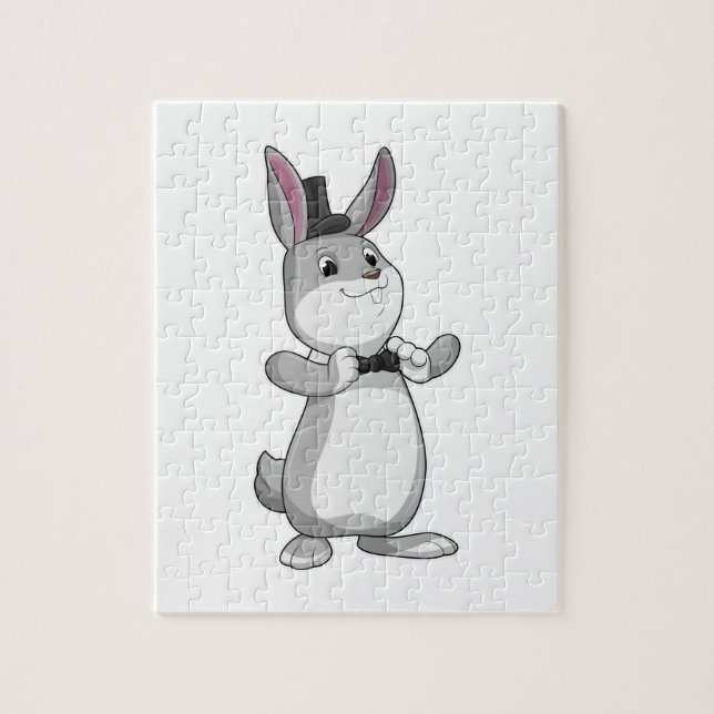 Rabbit with Top hat & Bow tie Jigsaw Puzzle (Vertical)