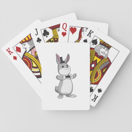 Rabbit with Top hat  Bow tie Playing Cards