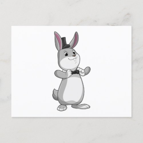 Rabbit with Top hat  Bow tie Postcard