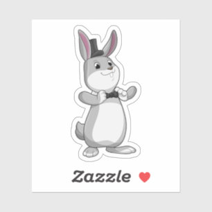 Rabbit with Top hat & Bow tie Sticker