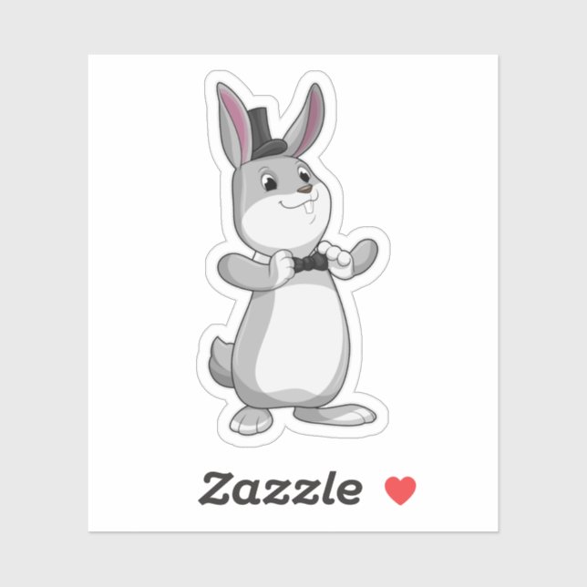 Rabbit with Top hat & Bow tie Sticker (Sheet)