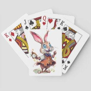 Rabbit with Watch Poker Cards