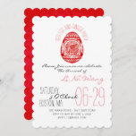 Rabbit Year Red Egg And Ginger Party Baby Invite at Zazzle