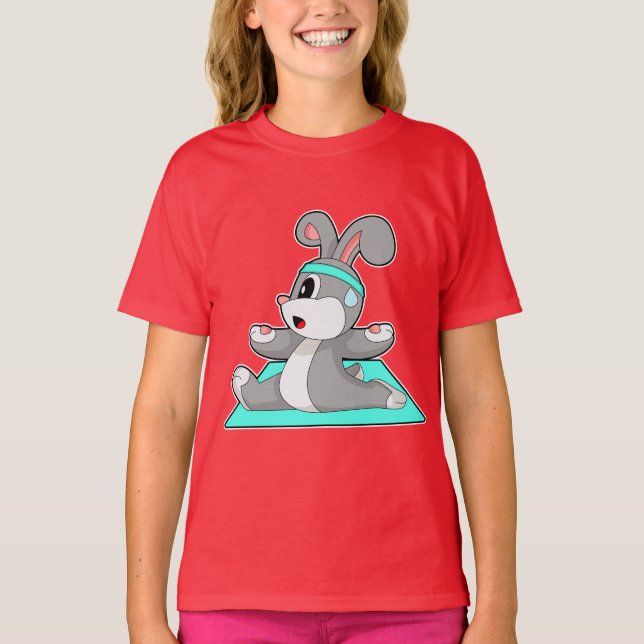 Rabbit Yoga Fitness Meditation T-Shirt (Front)