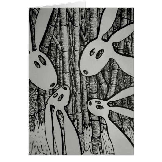 RABBITS AND BAMBOO CARDS (Front)