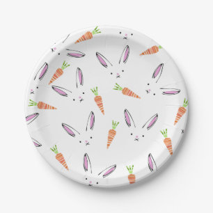 Rabbits and Carrots Easter Paper Plate