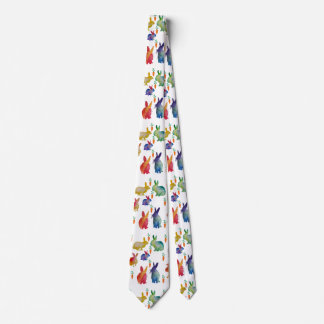 Rabbits and carrots  watercolo art Tie