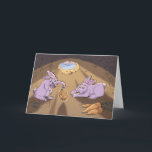 rabbits and dreidel HR Holiday Card<br><div class="desc">Rabbit Hanukkah Greeting Card</div>